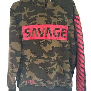 Galaxy By Harvic Camouflage Hoodie with Red Details